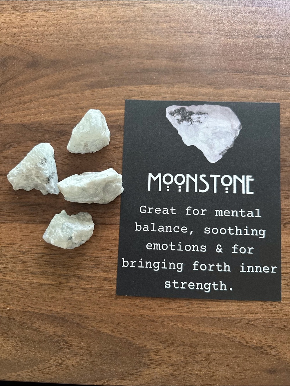 4 pcs Moonstone Raw Crystal Set - White Moonstone Pieces